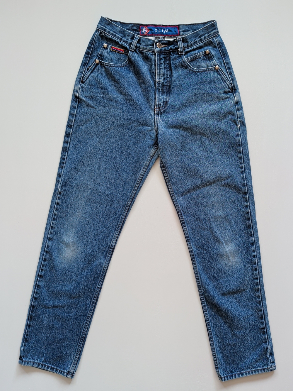 90s Posted Jeans Womens 27x30 Tag 7/8 High Rise Tapered Pocketless Back Western